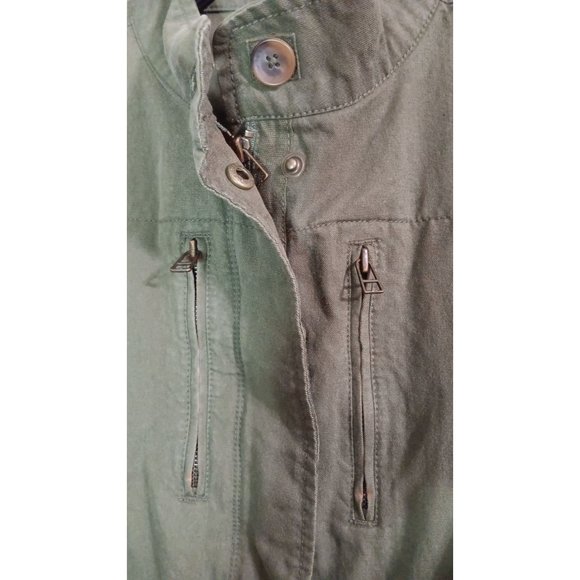 JC Penny Medium Green Utility Cargo Outdoor Boho Classic Peasant Pocket Jacket - Picture 2 of 9
